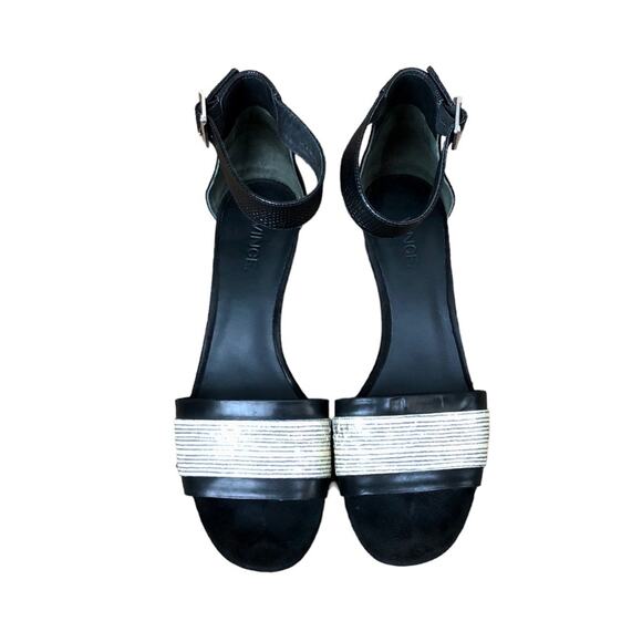 Vince Snake Print Stripe Low Heel Ankle Strap Sandal Size 8.5 - Picture 5 of 11